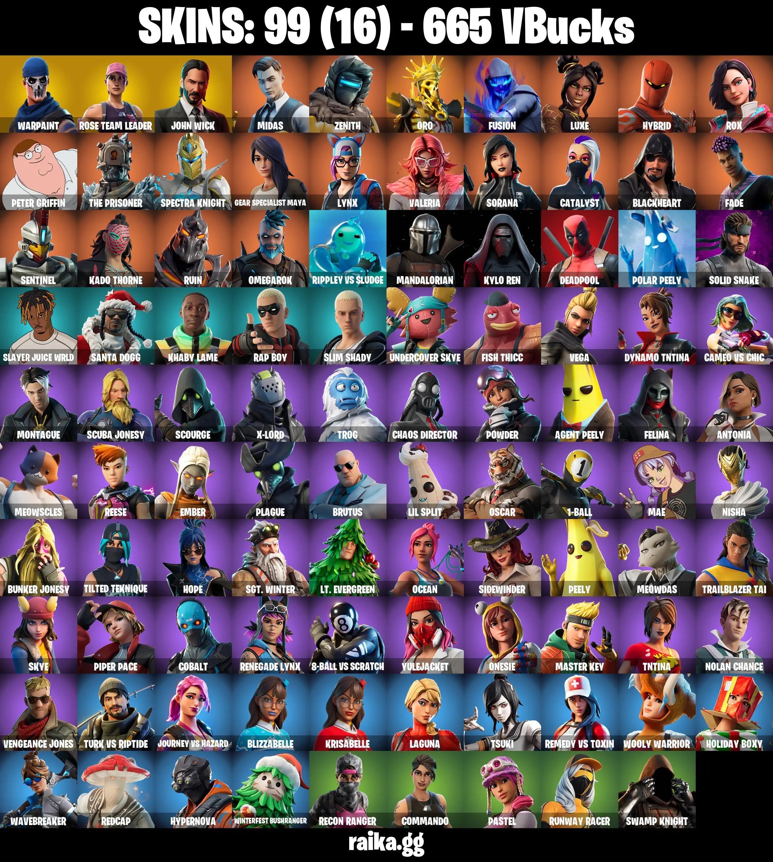 PC/PSN/XBOX |99 skins | OG STW | John Wick | Rust Bucket | Sigil of the Alliance War | Vindertech Elite | Basic Basher |