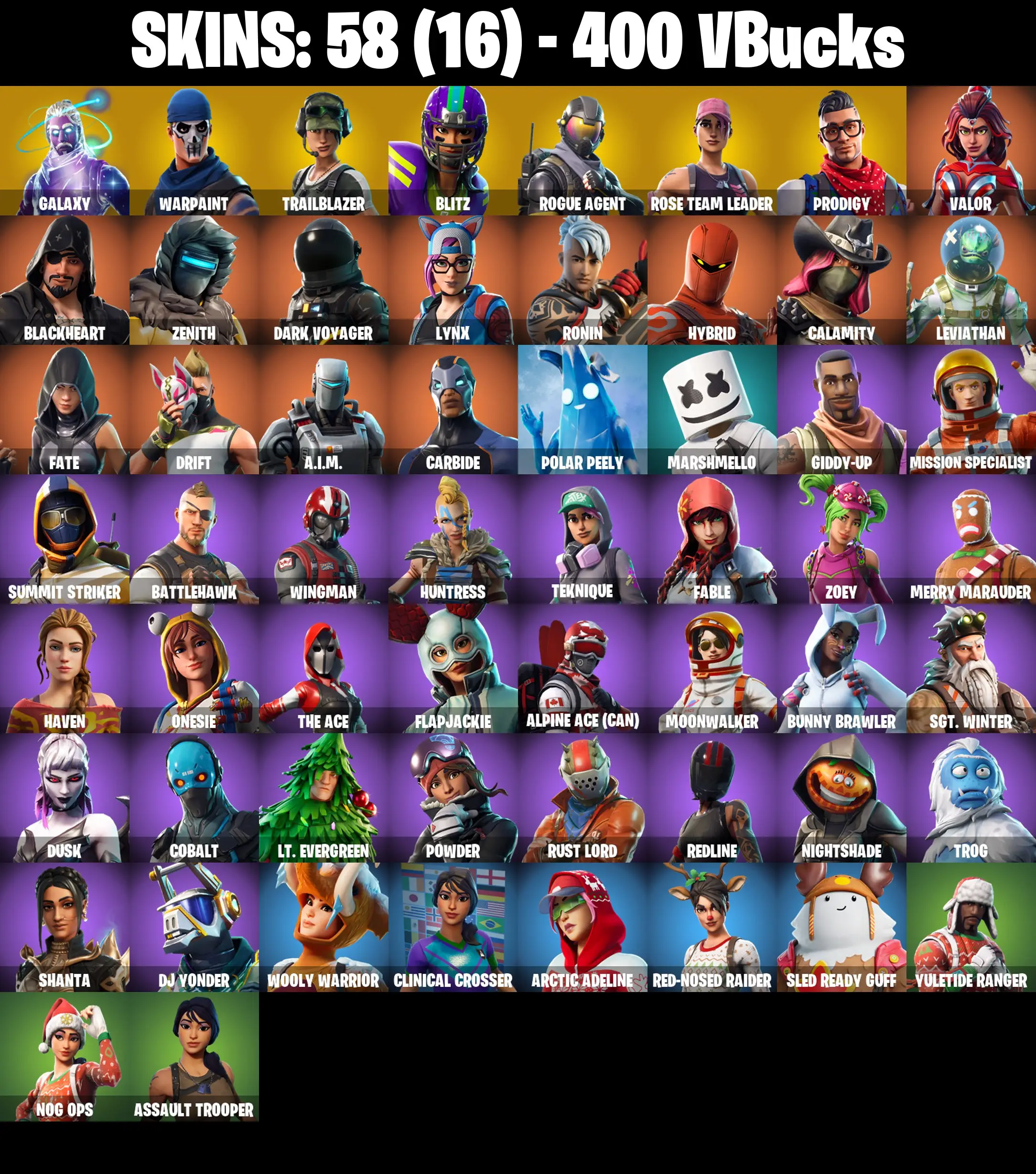 PC/PSN |35 skins | Galaxy | Blue Squire | The Reaper