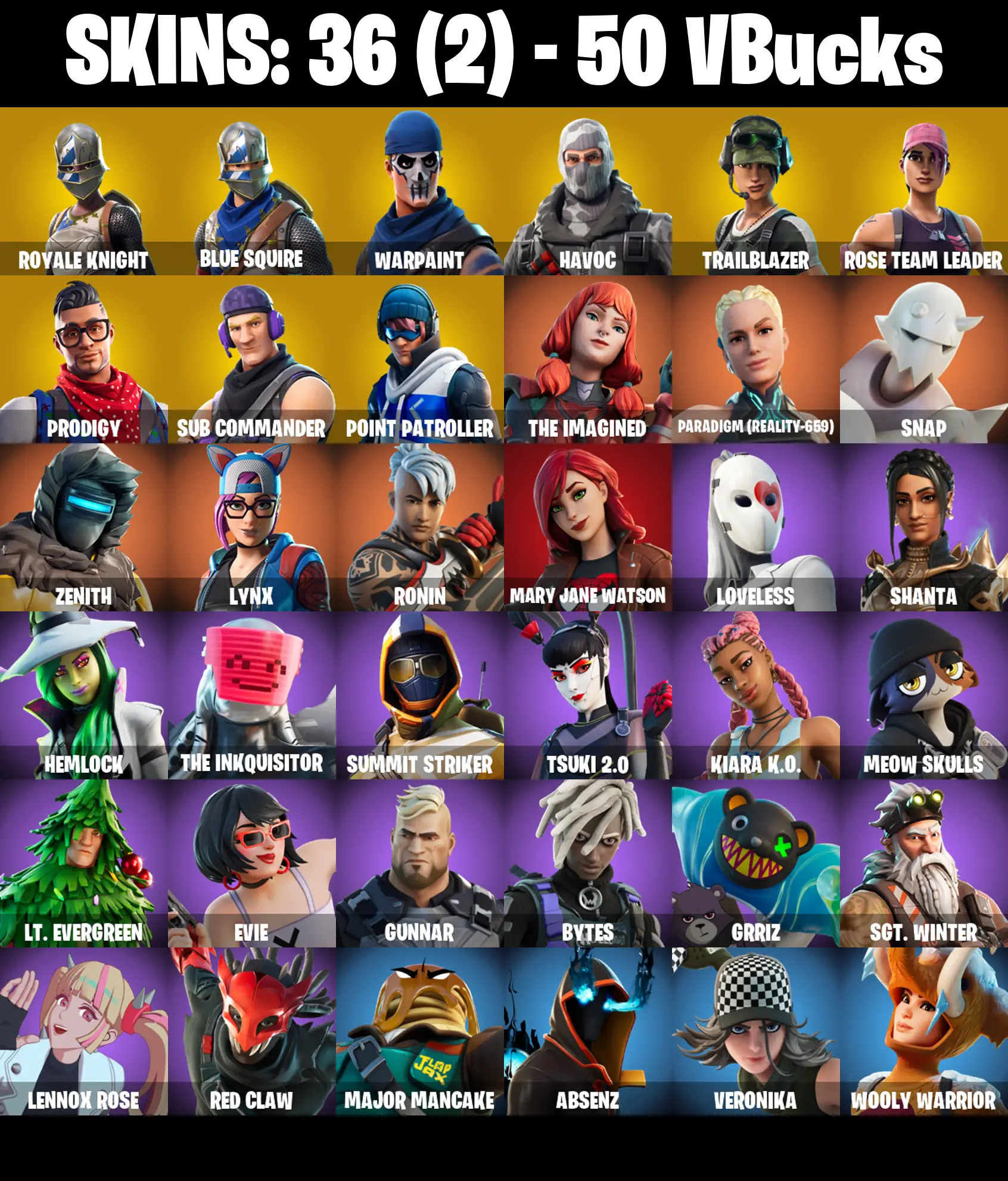 PC |36 skins | OG STW | Royale Knight | Blue Squire | Havoc | Backup Plan | Trailblazer | Freestylin' | Instigator | Royale Shield |