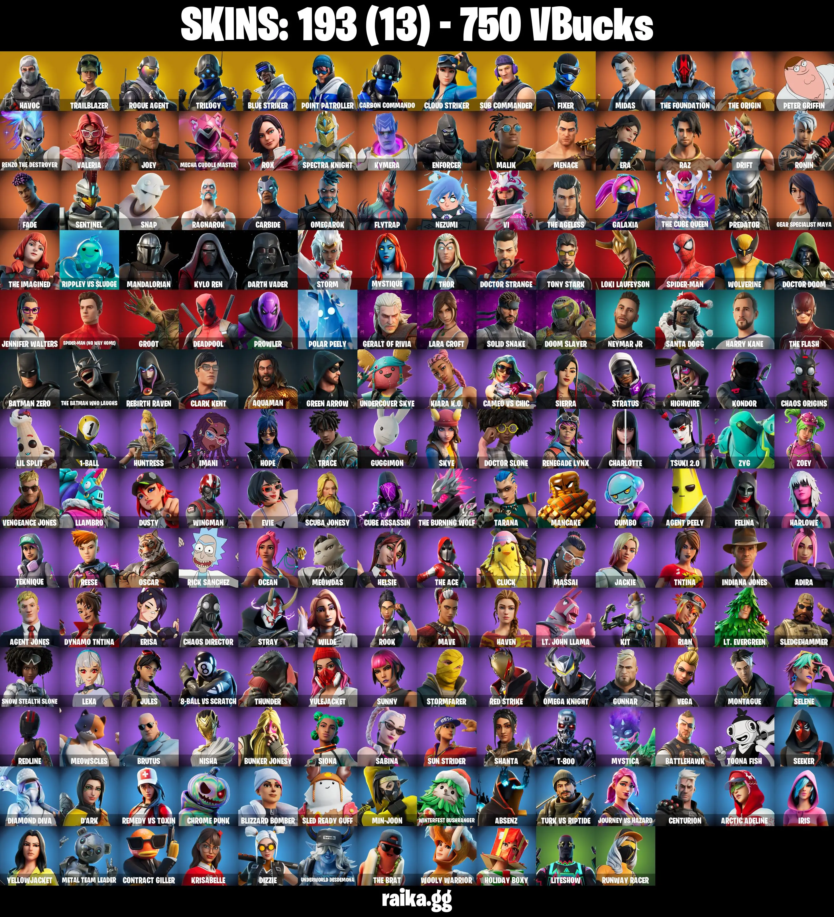 PC/PSN/XBOX |193 skins | Havoc | Trailblazer | Rogue Agent | Trilogy | Blue Striker | Point Patroller | Carbon Commando |