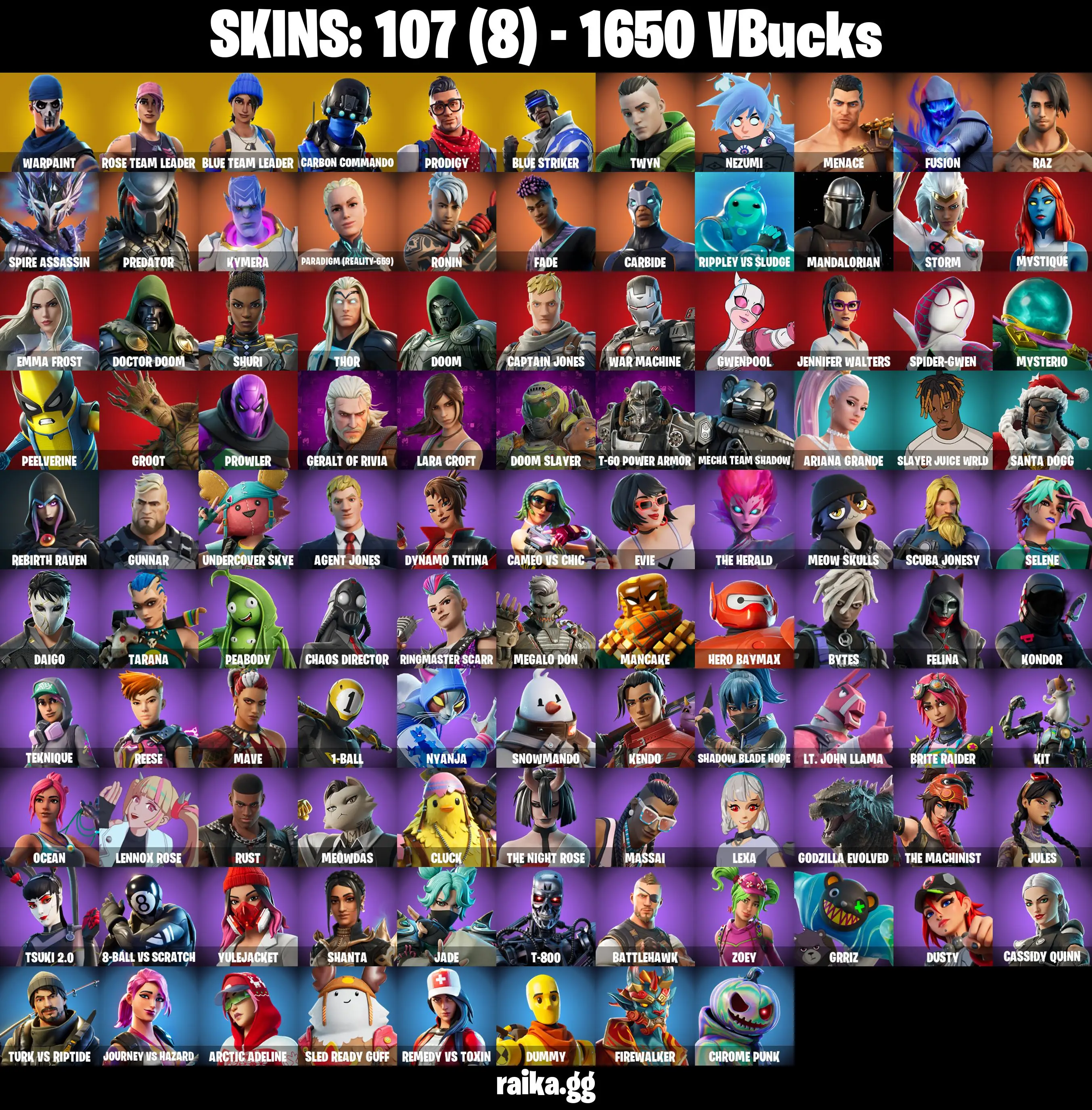 PC/PSN/XBOX |107 skins | OG STW | Blue Team Leader | Carbon Commando | Prodigy | Blue Striker | Tabulator | Rust Bucket | Carbon Pack |