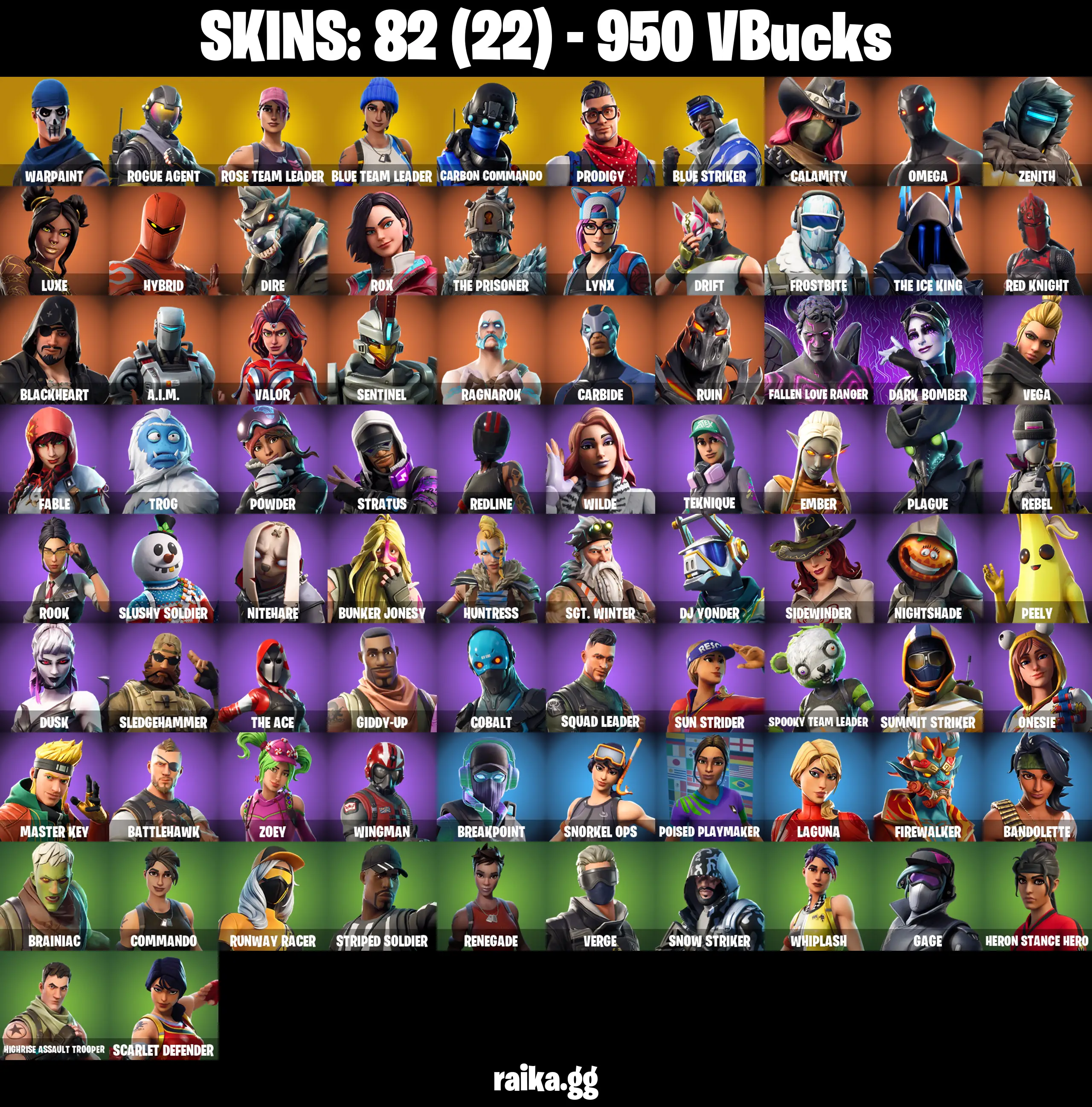 PC/PSN/XBOX |82 skins | OG STW | Blue Team Leader | Rogue Agent | Carbon Commando | Prodigy | Blue Striker | Tabulator | Rust Bucket |