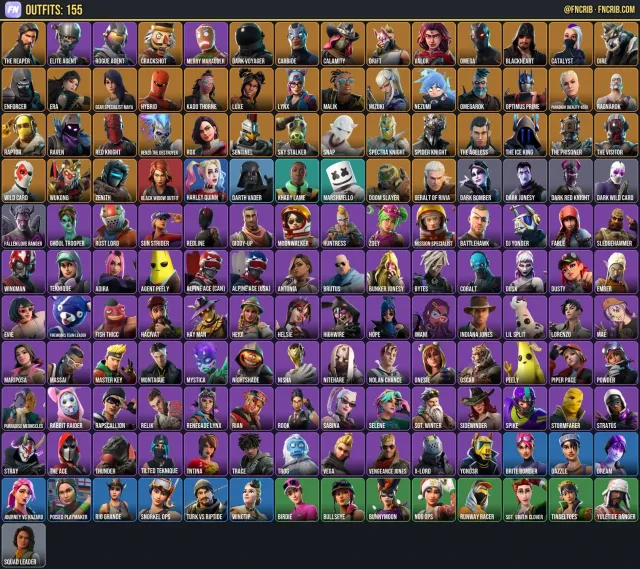 155 Skins, NFA Fortnite account