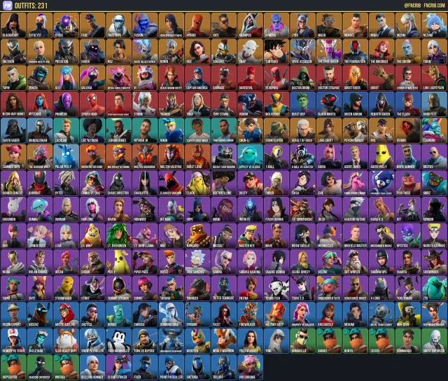 231 Skins, NFA Fortnite account