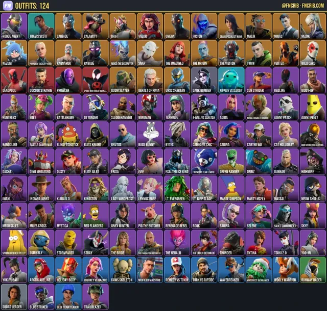 124 Skins, NFA Fortnite account