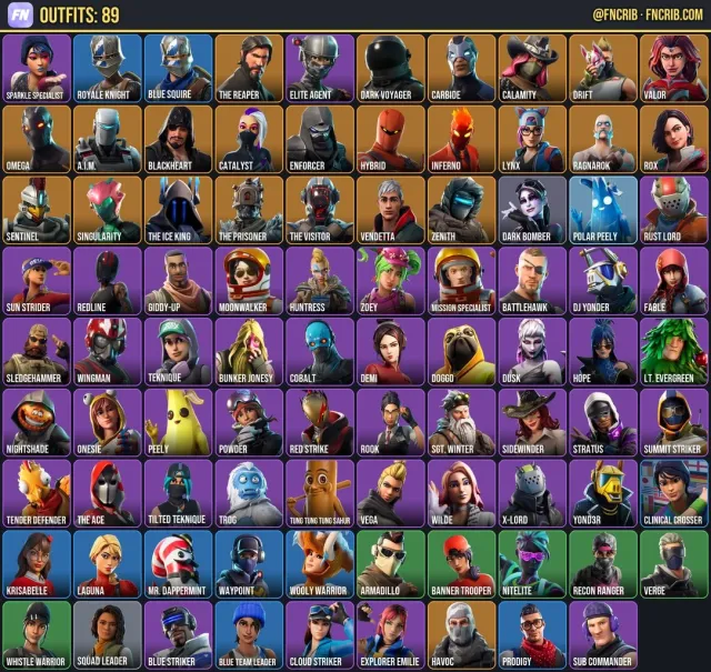 89 Skins, NFA Fortnite account