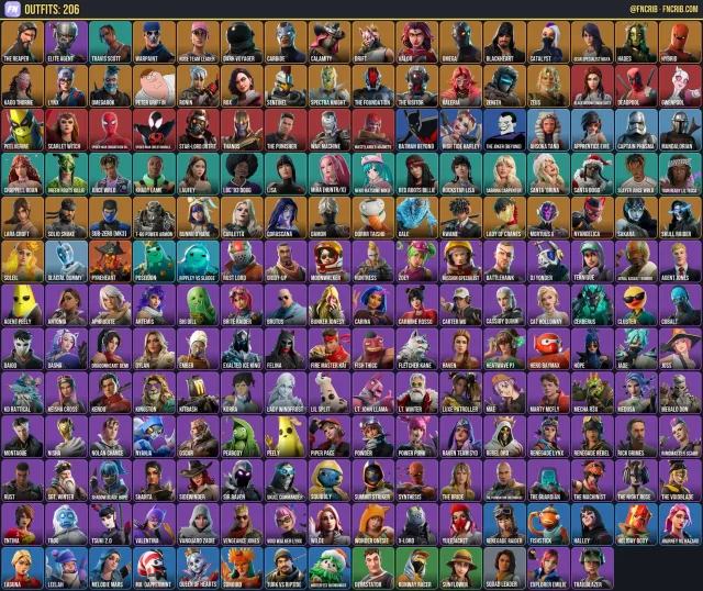206 Skins, NFA Fortnite account