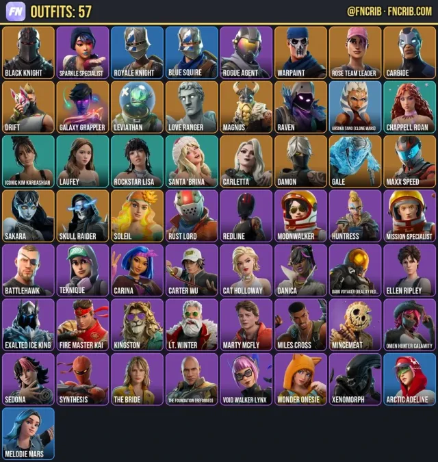 57 Skins, NFA Fortnite account