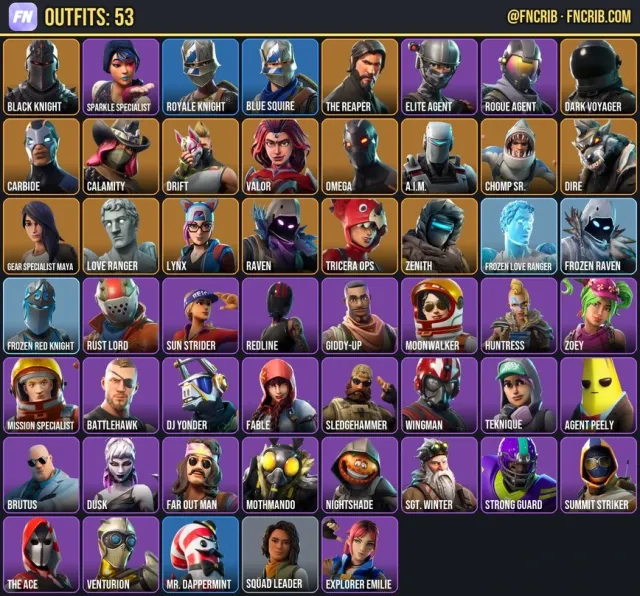 53 Skins, NFA Fortnite account