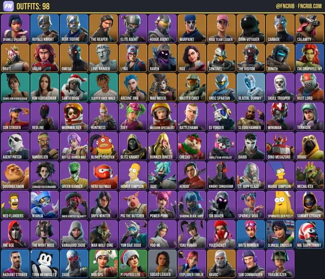 98 Skins, NFA Fortnite account