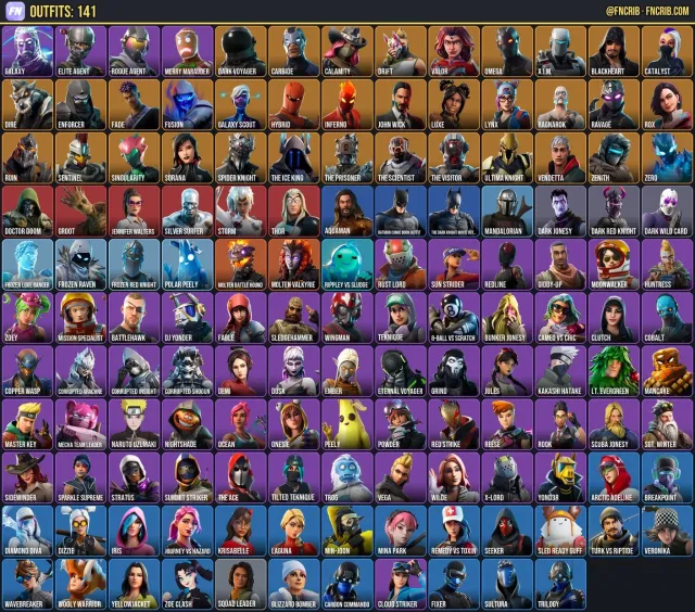 141 Skins, NFA Fortnite account