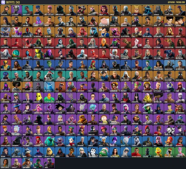 243 Skins, NFA Fortnite account