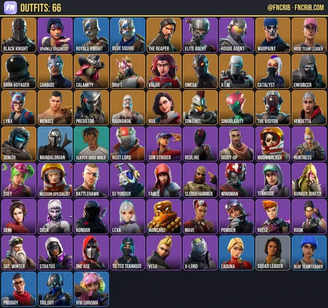 66 Skins, NFA Fortnite account