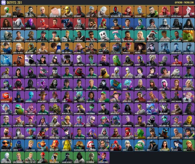 201 Skins, NFA Fortnite account