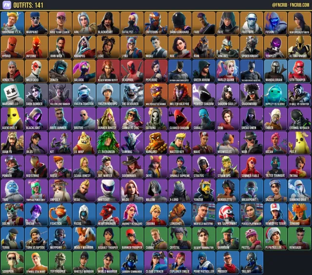 141 Skins, NFA Fortnite account