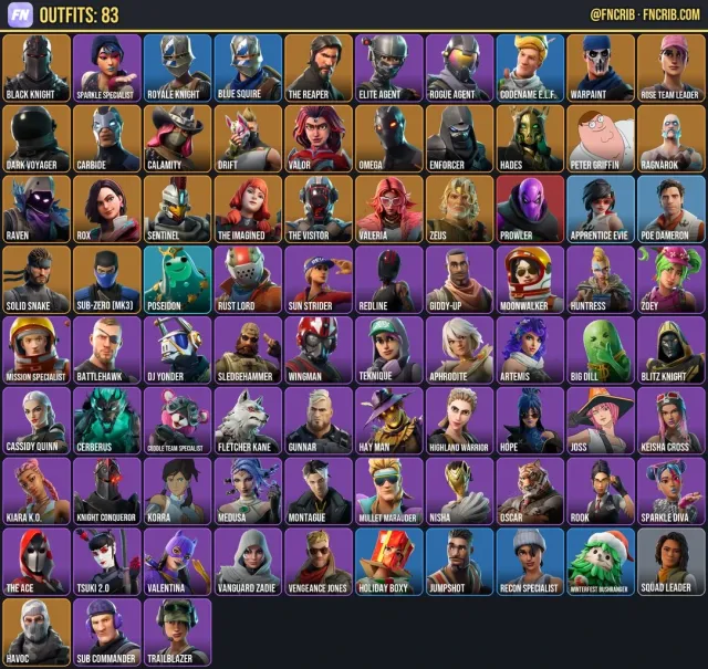 83 Skins, NFA Fortnite account