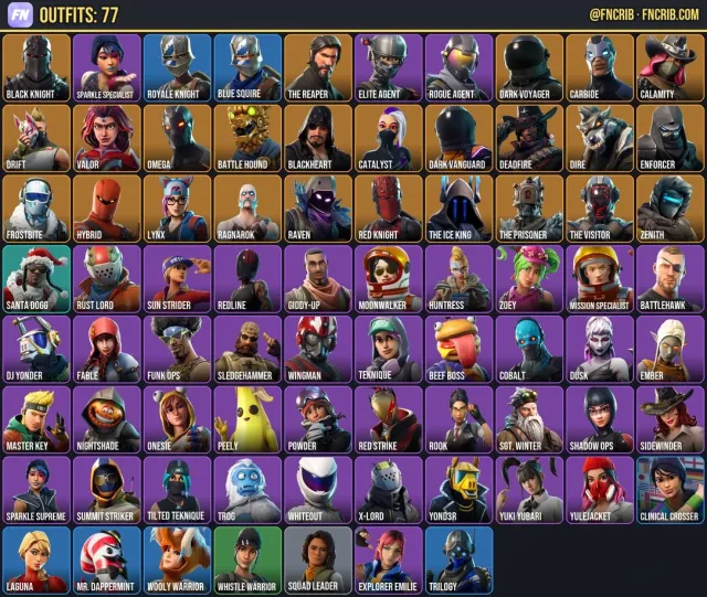 77 Skins, NFA Fortnite account