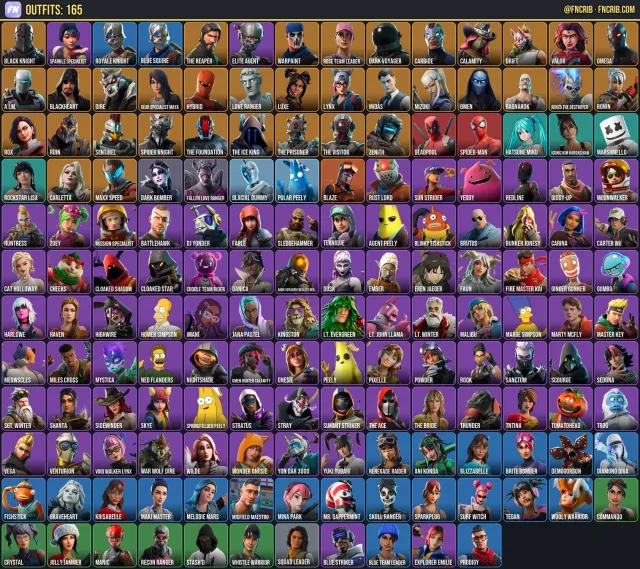 165 Skins, NFA Fortnite account