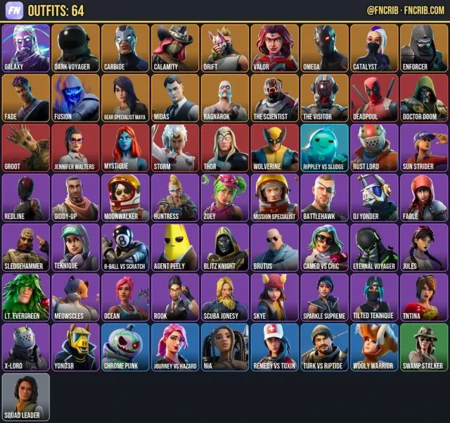 64 Skins, NFA Fortnite account