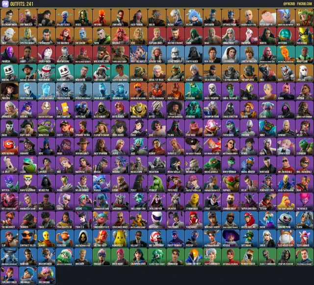 241 Skins, NFA Fortnite account