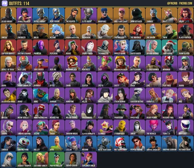 114 Skins, NFA Fortnite account