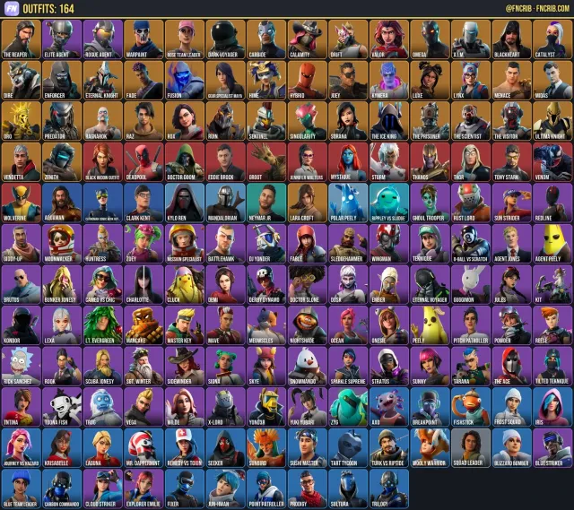 164 Skins, NFA Fortnite account