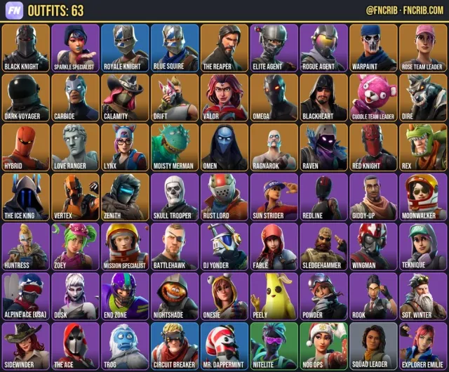 63 Skins, NFA Fortnite account