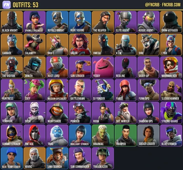 53 Skins, NFA Fortnite account