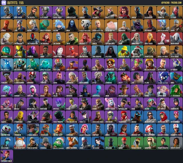 155 Skins, NFA Fortnite account