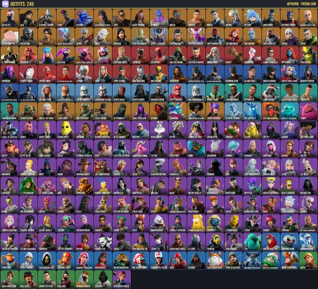 245 Skins, NFA Fortnite account