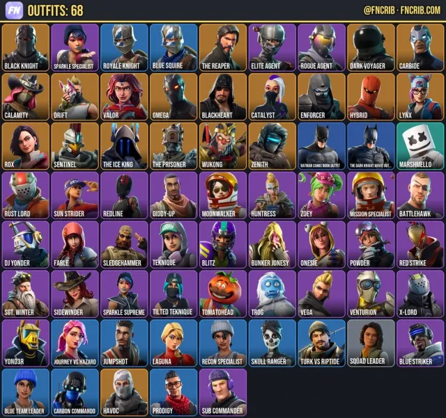 68 Skins, NFA Fortnite account