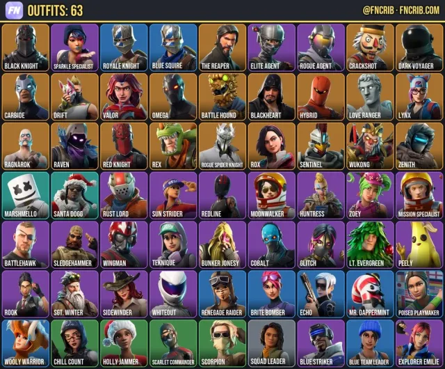 63 Skins, NFA Fortnite account