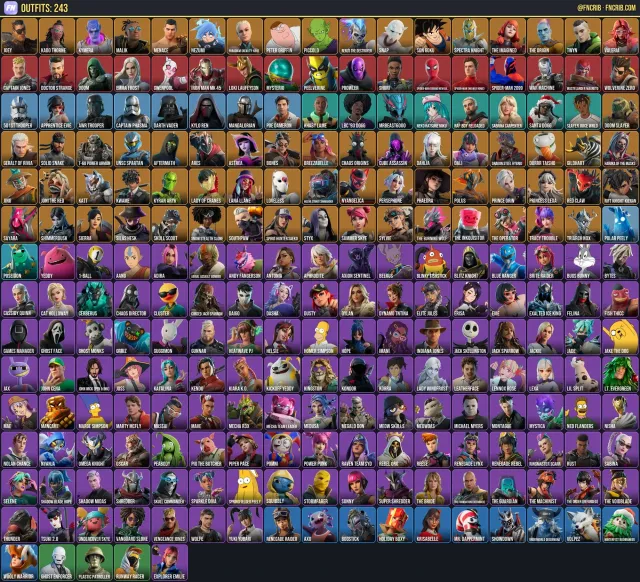 243 Skins, NFA Fortnite account