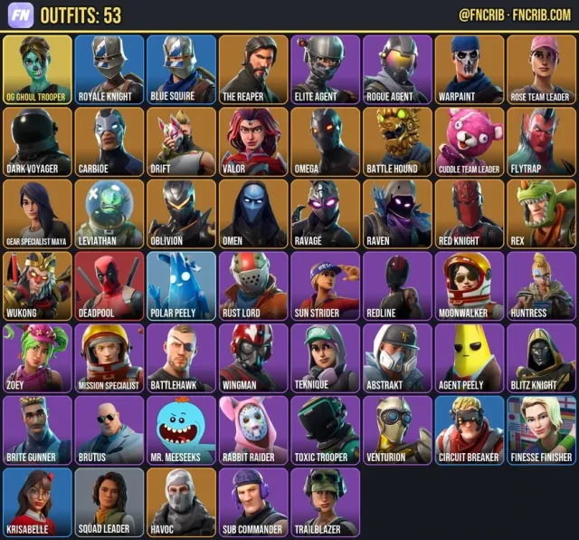 53 Skins, NFA Fortnite account