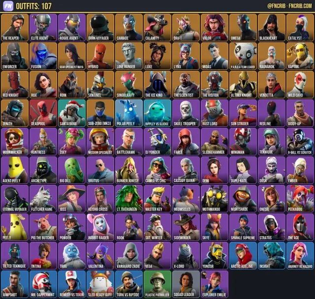 107 Skins, NFA Fortnite account