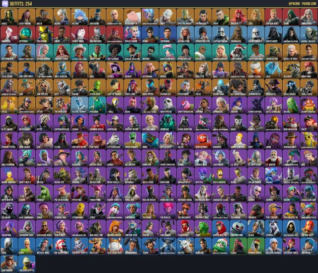 254 Skins, NFA Fortnite account