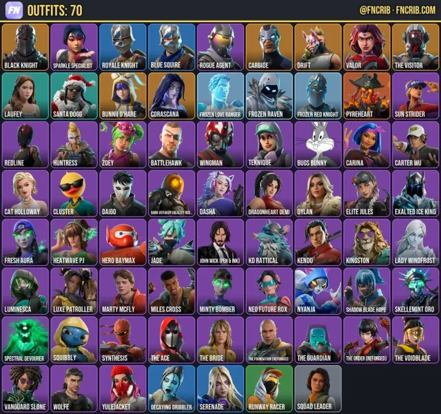 70 Skins, NFA Fortnite account