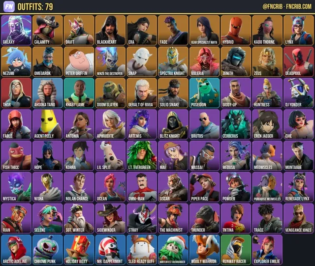 79 Skins, NFA Fortnite account