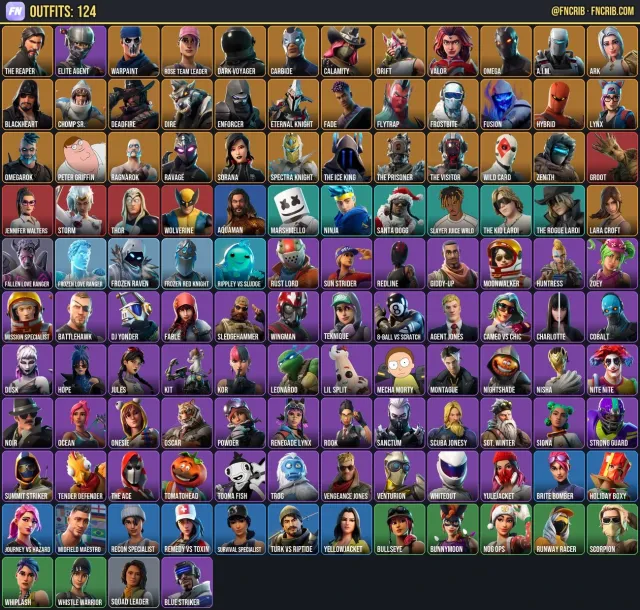 124 Skins, NFA Fortnite account