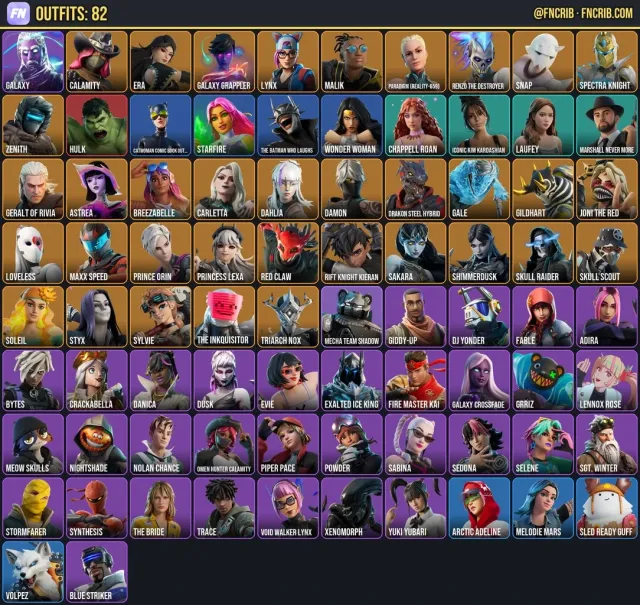 82 Skins, NFA Fortnite account