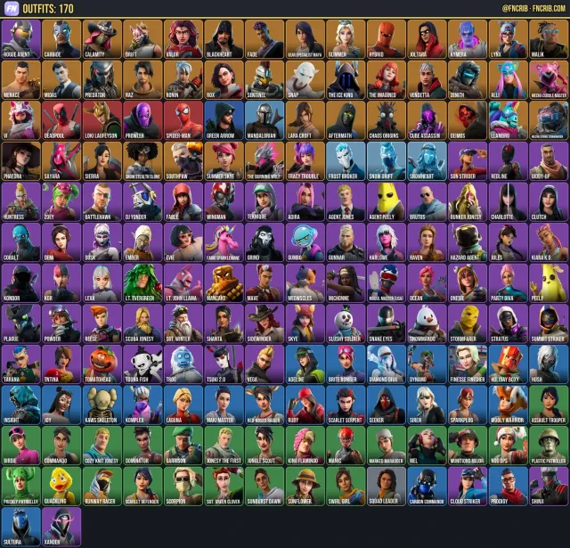 170 Skins, NFA Fortnite account