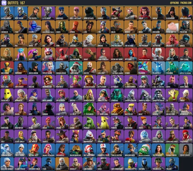 167 Skins, NFA Fortnite account