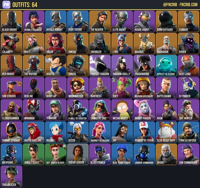 64 Skins, NFA Fortnite account