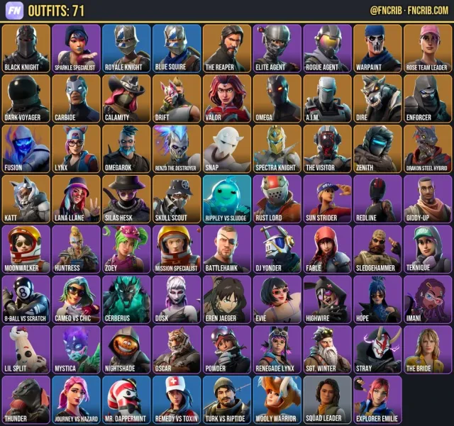 71 Skins, NFA Fortnite account