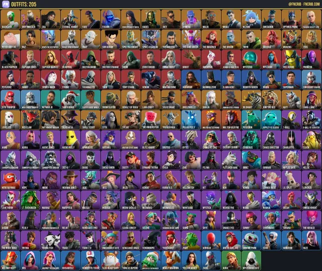 205 Skins, NFA Fortnite account