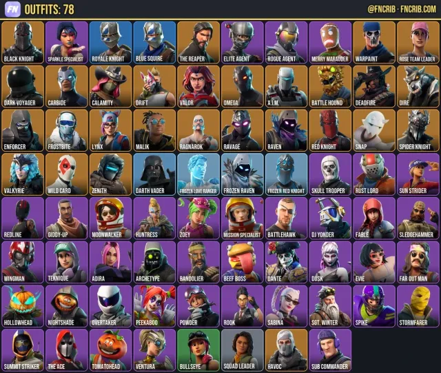 78 Skins, NFA Fortnite account