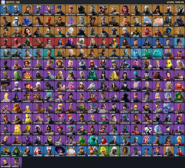 240 Skins, NFA Fortnite account
