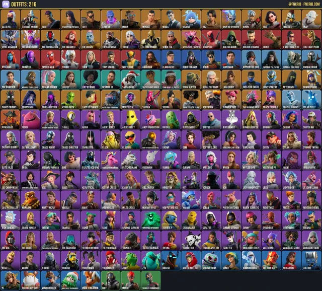 216 Skins, NFA Fortnite account