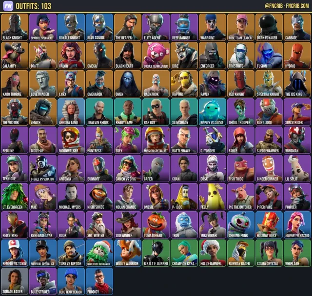 103 Skins, NFA Fortnite account