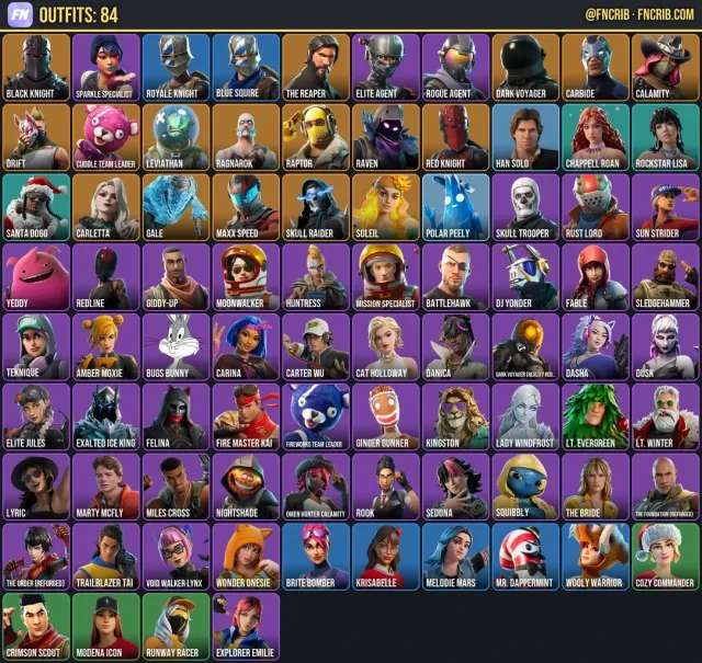 84 Skins, NFA Fortnite account
